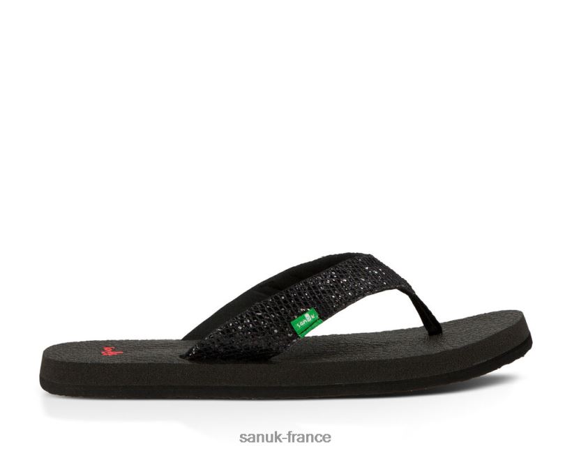 6V4JT0233 noir Sanuk paillettes de yoga