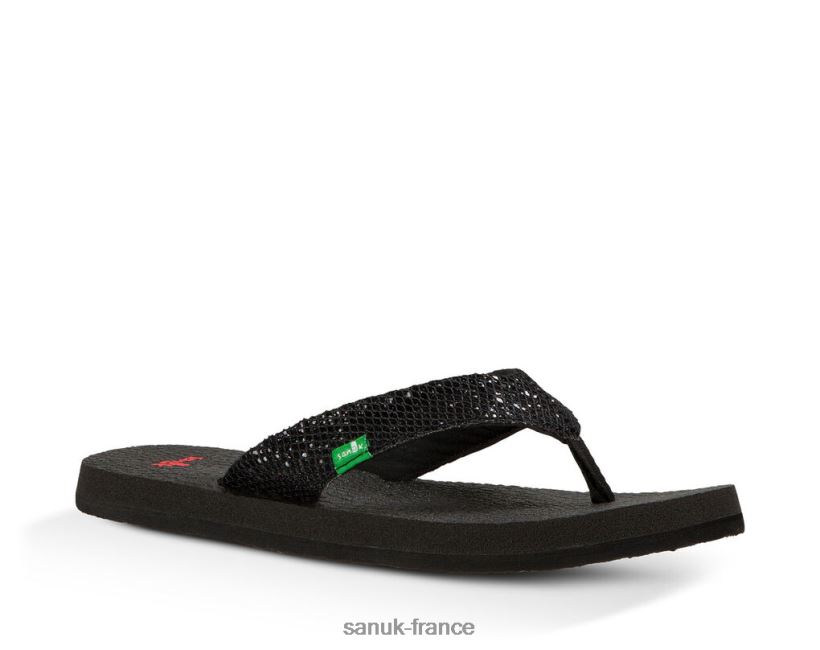 6V4JT0233 noir Sanuk paillettes de yoga