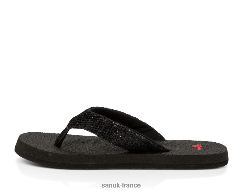6V4JT0233 noir Sanuk paillettes de yoga
