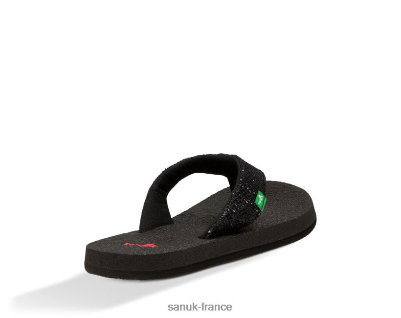 6V4JT0233 noir Sanuk paillettes de yoga