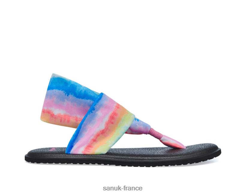 6V4JT0234 arc-en-ciel Sanuk teinture de cravate éclatée de fronde de yoga