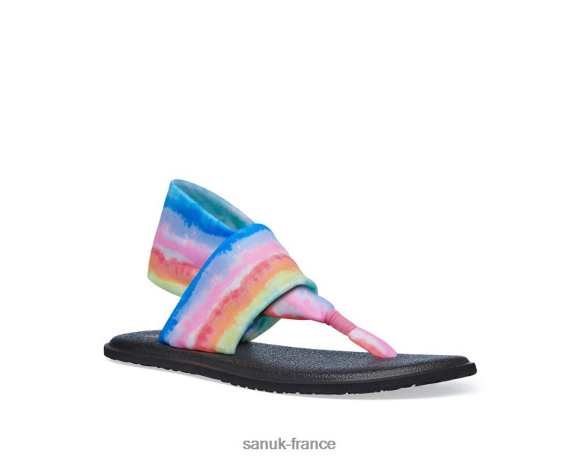 6V4JT0234 arc-en-ciel Sanuk teinture de cravate éclatée de fronde de yoga