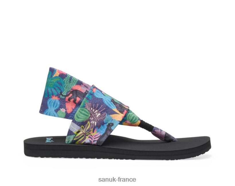 6V4JT0103 noir multicolore Sanuk fronde st jaguar tropical