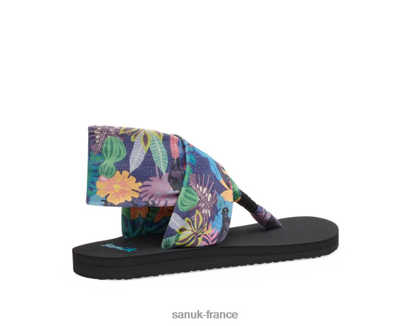 6V4JT0103 noir multicolore Sanuk fronde st jaguar tropical