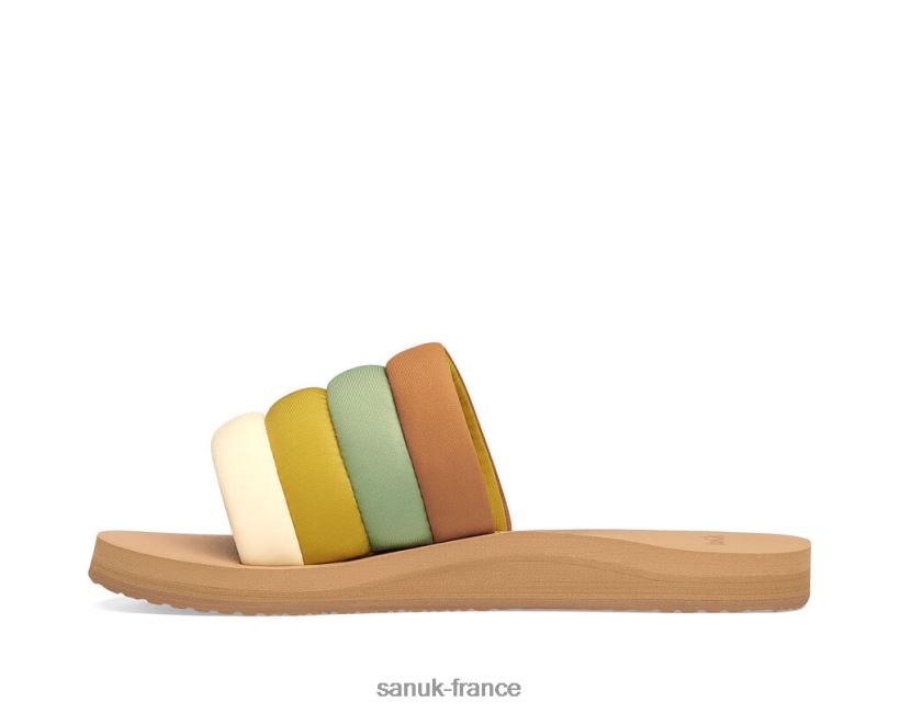 6V4JT083 sauge/moutarde Sanuk puff n slide st sauge-moutarde