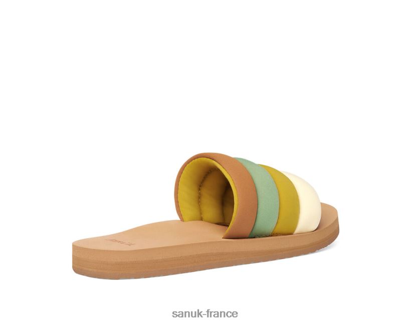6V4JT083 sauge/moutarde Sanuk puff n slide st sauge-moutarde