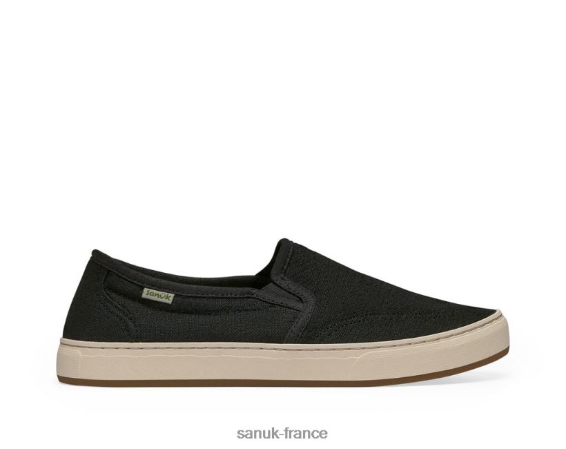 6V4JT012 noir lavé Sanuk chanvre avery