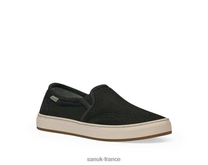 6V4JT012 noir lavé Sanuk chanvre avery