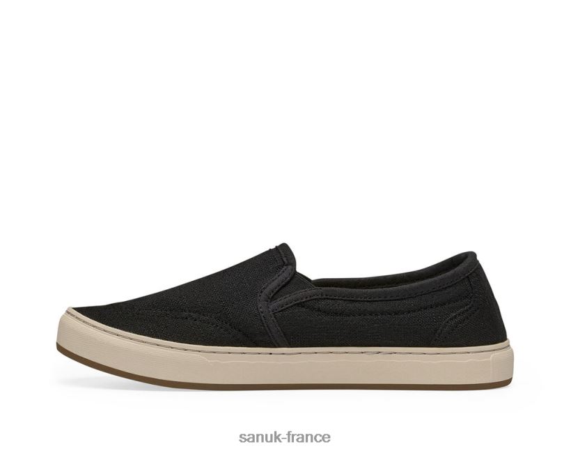 6V4JT012 noir lavé Sanuk chanvre avery