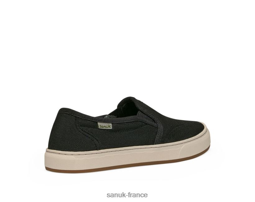 6V4JT012 noir lavé Sanuk chanvre avery