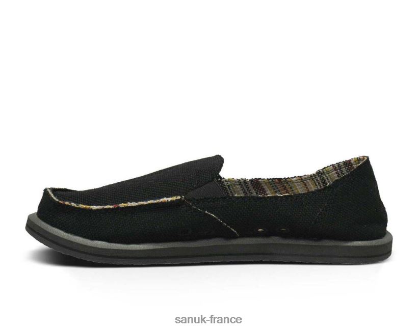 6V4JT016 noir Sanuk Donna chanvre