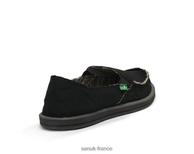 6V4JT016 noir Sanuk Donna chanvre