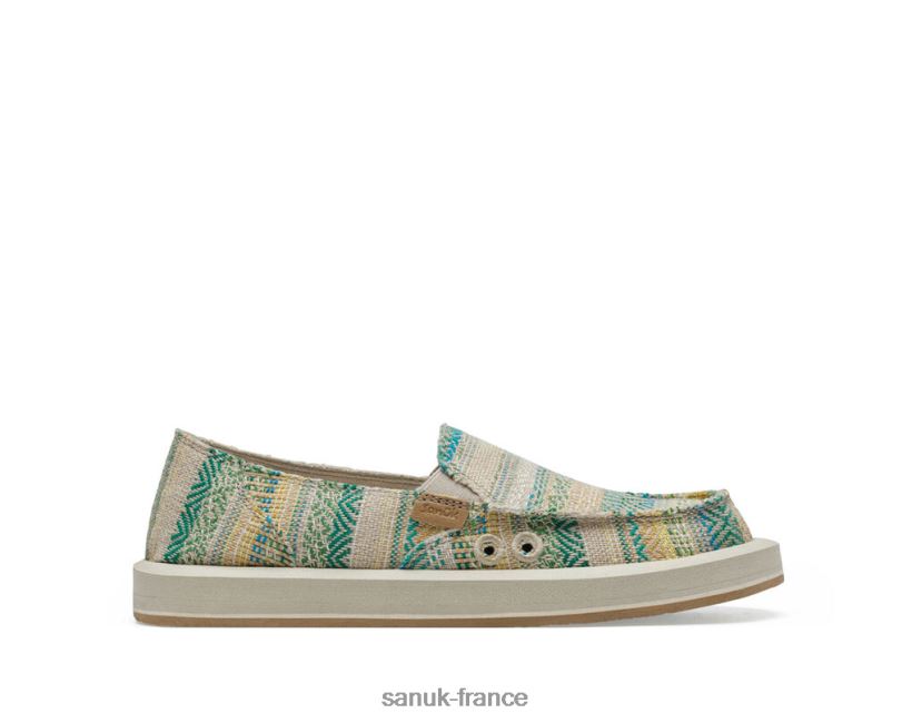 6V4JT021 bleu vert Sanuk donna st artesano bleu-vert