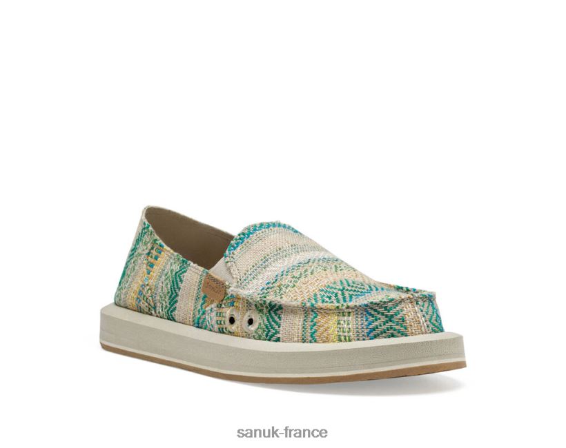 6V4JT021 bleu vert Sanuk donna st artesano bleu-vert