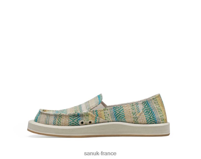 6V4JT021 bleu vert Sanuk donna st artesano bleu-vert