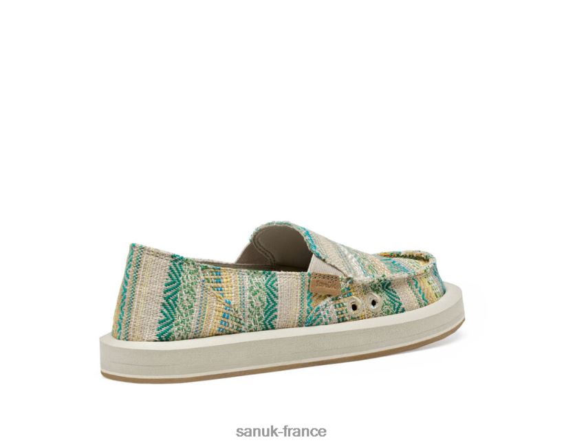 6V4JT021 bleu vert Sanuk donna st artesano bleu-vert