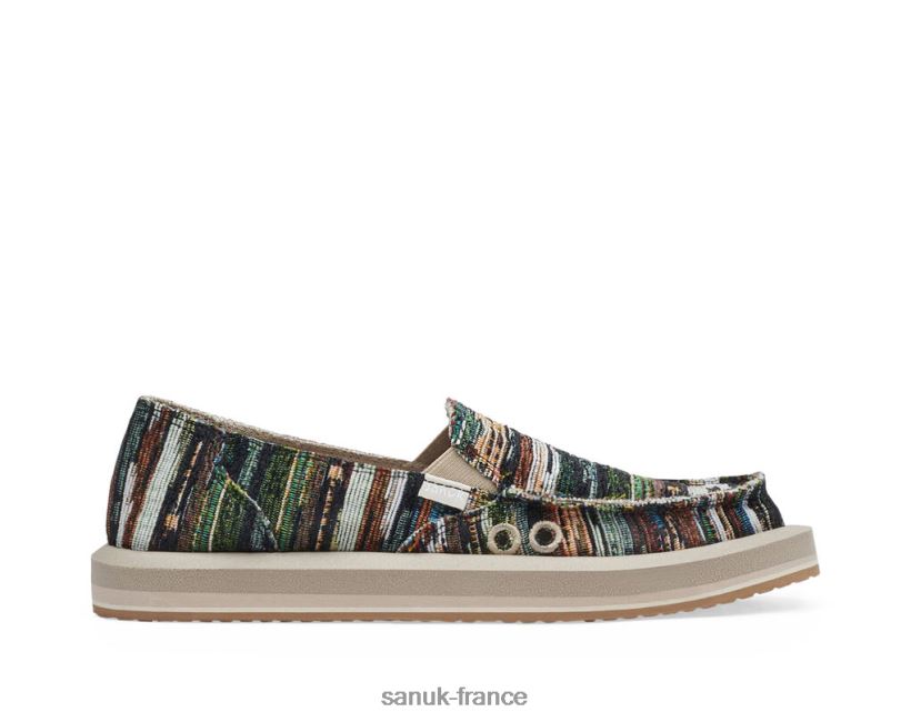 6V4JT023 noir multicolore Sanuk Donna St, le canapé de grand-mère