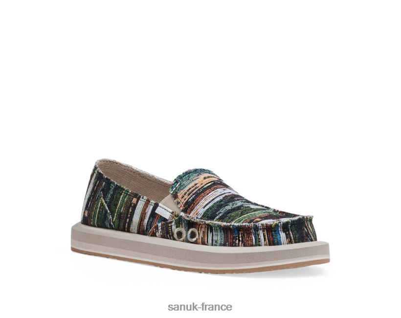 6V4JT023 noir multicolore Sanuk Donna St, le canapé de grand-mère
