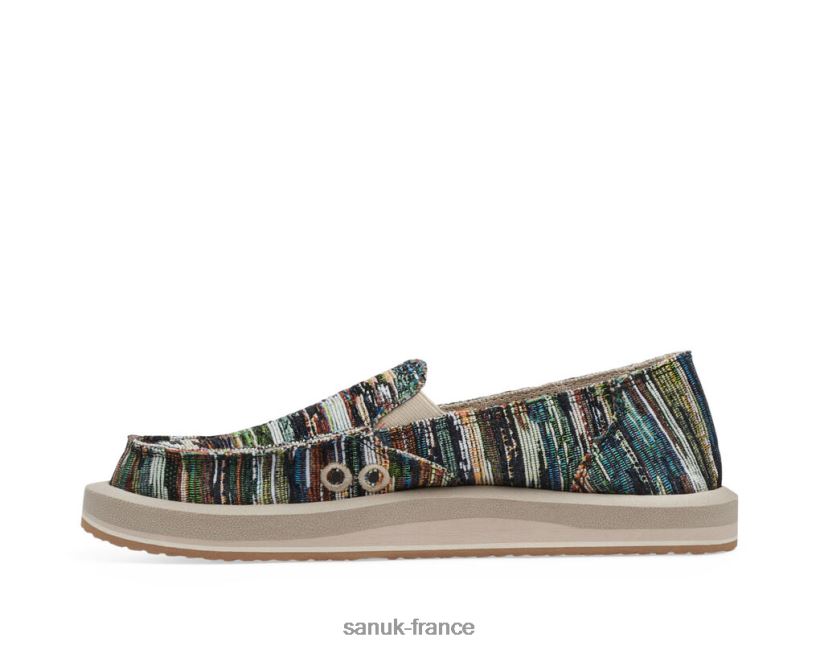6V4JT023 noir multicolore Sanuk Donna St, le canapé de grand-mère