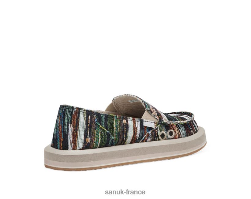 6V4JT023 noir multicolore Sanuk Donna St, le canapé de grand-mère