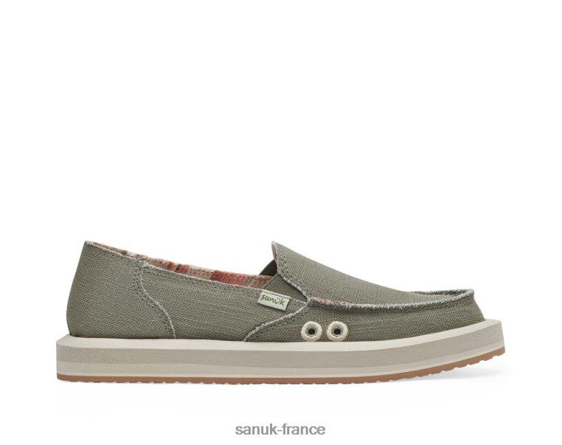 6V4JT08 olive fumée Sanuk donna st chanvre