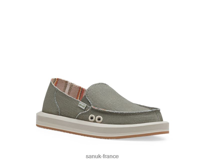 6V4JT08 olive fumée Sanuk donna st chanvre