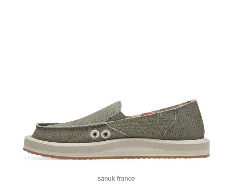 6V4JT08 olive fumée Sanuk donna st chanvre