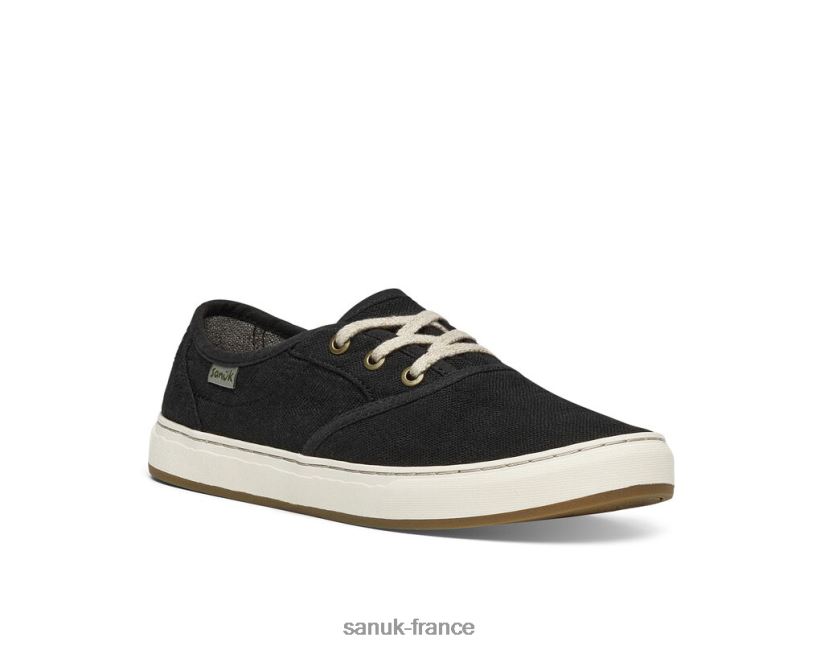 6V4JT09 noir lavé Sanuk chanvre en dentelle Avery