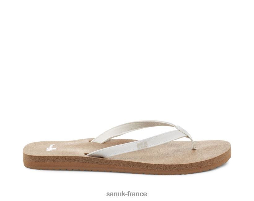 6V4JT044 blanc/beige Sanuk yoga joie blanc-bronzage