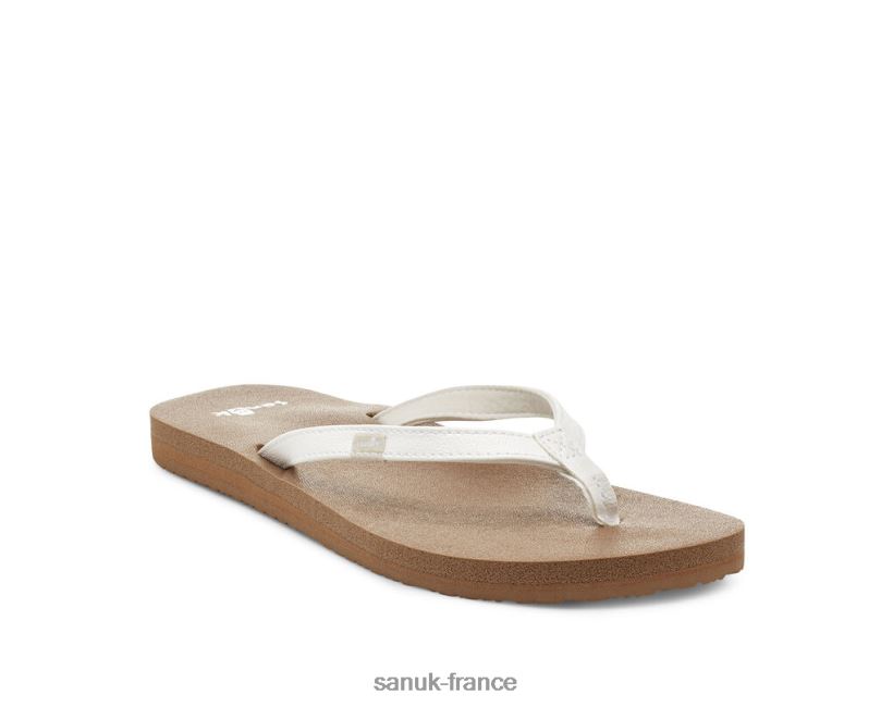 6V4JT044 blanc/beige Sanuk yoga joie blanc-bronzage