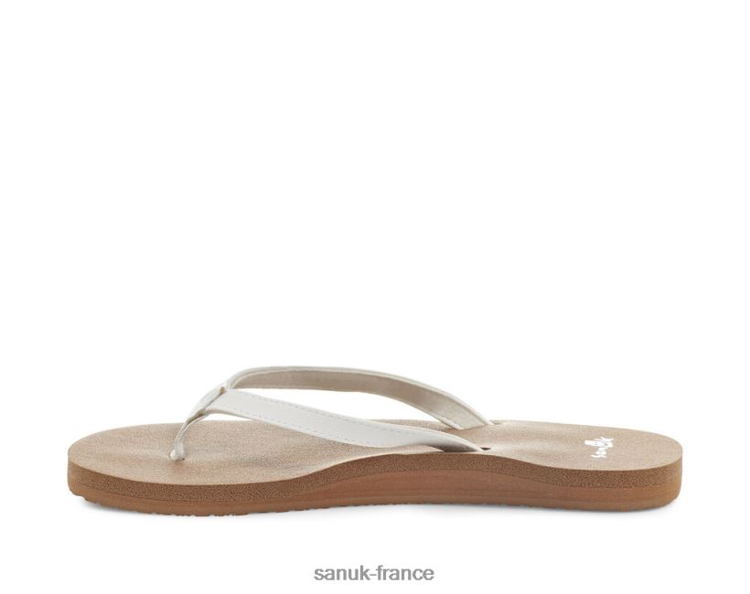 6V4JT044 blanc/beige Sanuk yoga joie blanc-bronzage
