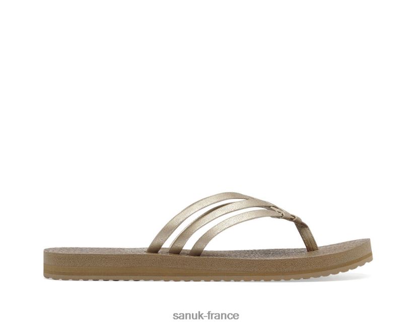 6V4JT053 Champagne Sanuk yoga sable métallique