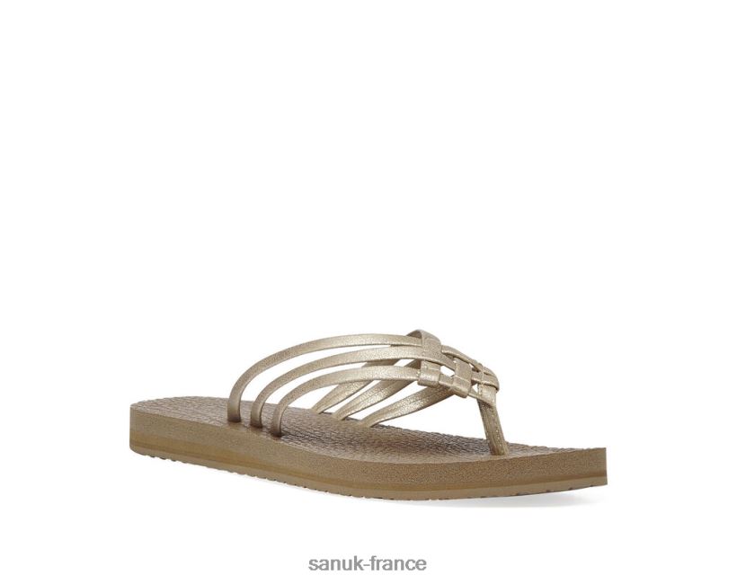 6V4JT053 Champagne Sanuk yoga sable métallique