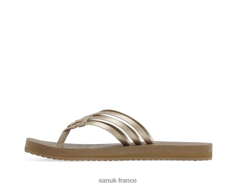 6V4JT053 Champagne Sanuk yoga sable métallique