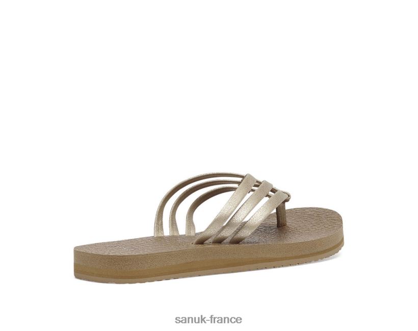 6V4JT053 Champagne Sanuk yoga sable métallique