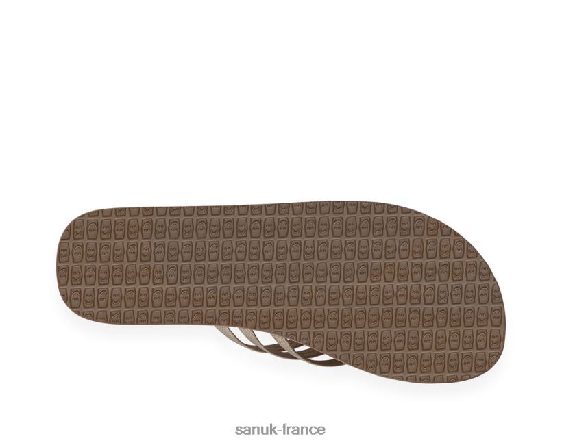 6V4JT053 Champagne Sanuk yoga sable métallique