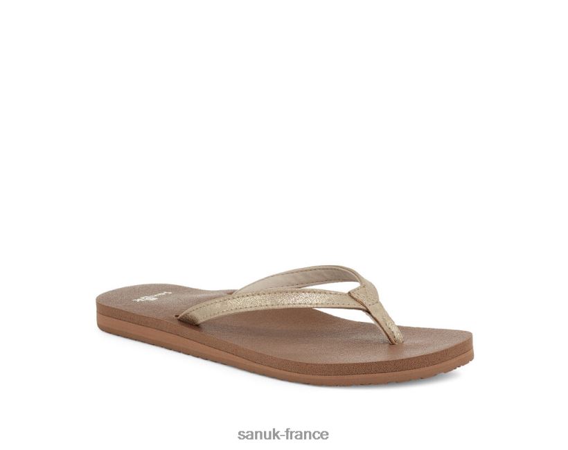 6V4JT076 Champagne Sanuk yoga joie chatoyant métallique