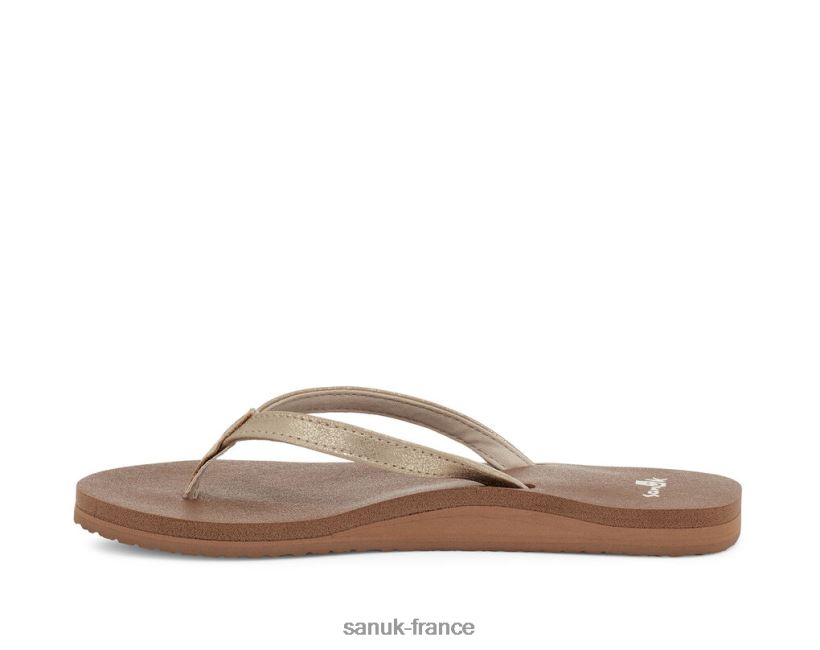 6V4JT076 Champagne Sanuk yoga joie chatoyant métallique