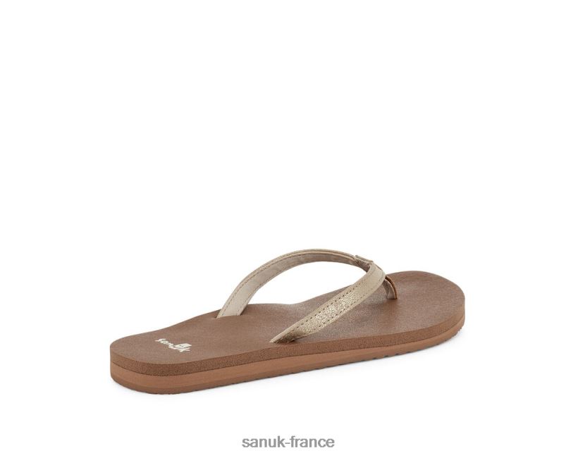 6V4JT076 Champagne Sanuk yoga joie chatoyant métallique