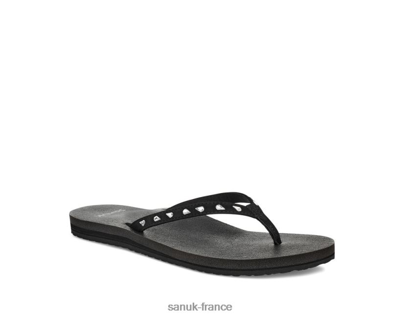 6V4JT079 noir Sanuk yoga joie bling