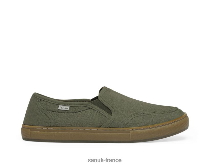6V4JT0135 olive foncée lavée Sanuk chanvre de ligne de marée