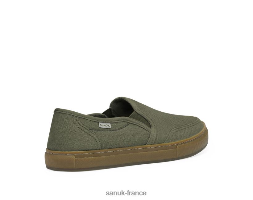 6V4JT0135 olive foncée lavée Sanuk chanvre de ligne de marée