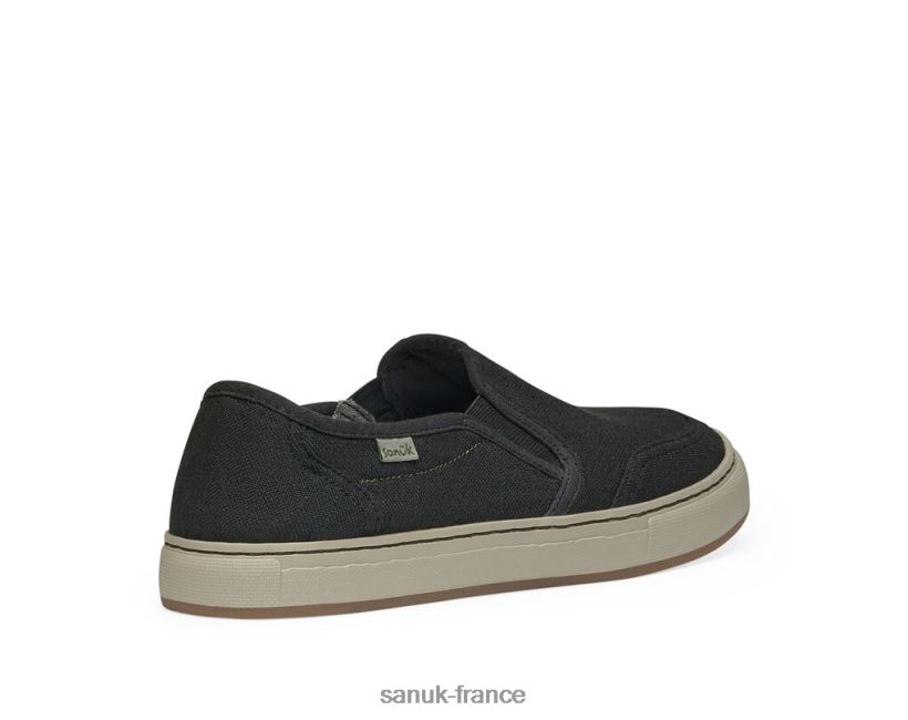 6V4JT0137 noir lavé Sanuk chanvre de ligne de marée