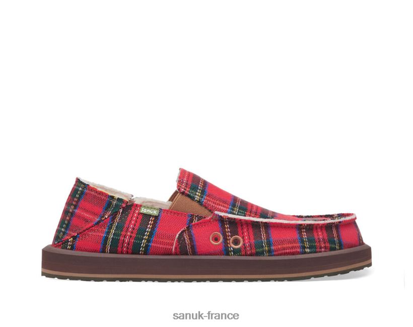 6V4JT0158 rouge multicolore Sanuk vagabond st plaid chill