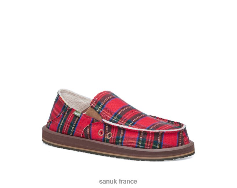 6V4JT0158 rouge multicolore Sanuk vagabond st plaid chill
