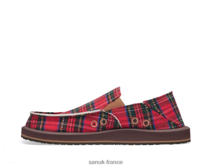6V4JT0158 rouge multicolore Sanuk vagabond st plaid chill