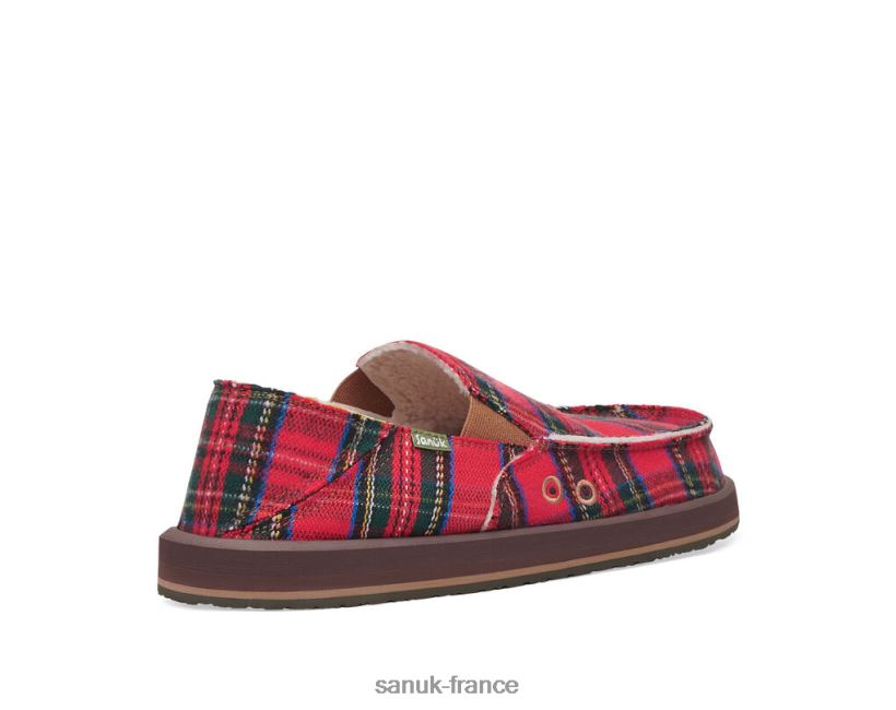 6V4JT0158 rouge multicolore Sanuk vagabond st plaid chill