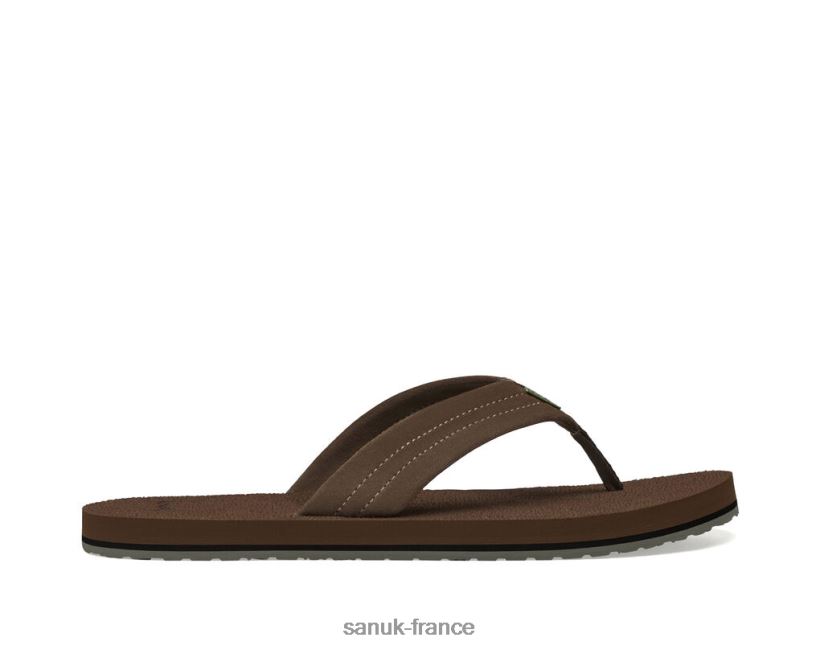 6V4JT0173 brun Sanuk bière confortable stacker daim