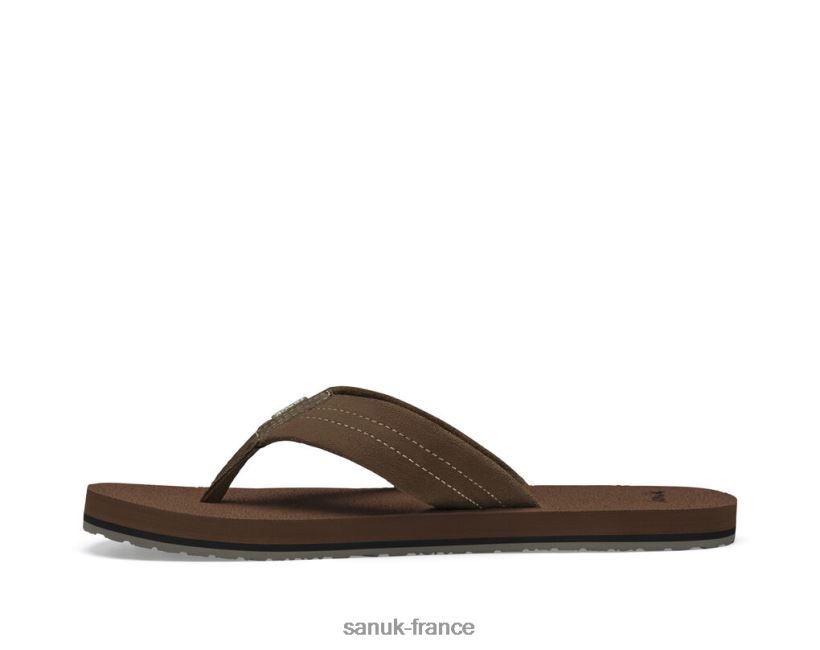 6V4JT0173 brun Sanuk bière confortable stacker daim