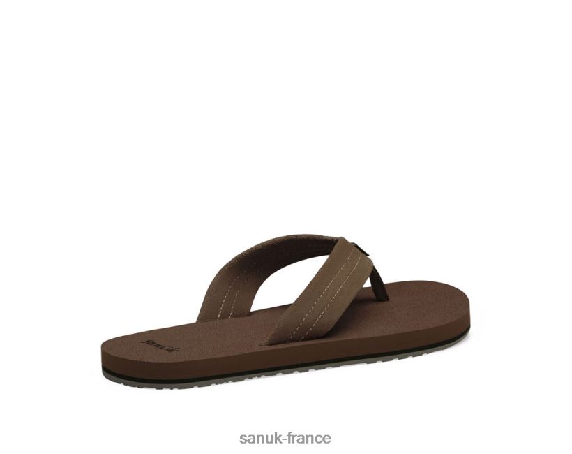 6V4JT0173 brun Sanuk bière confortable stacker daim